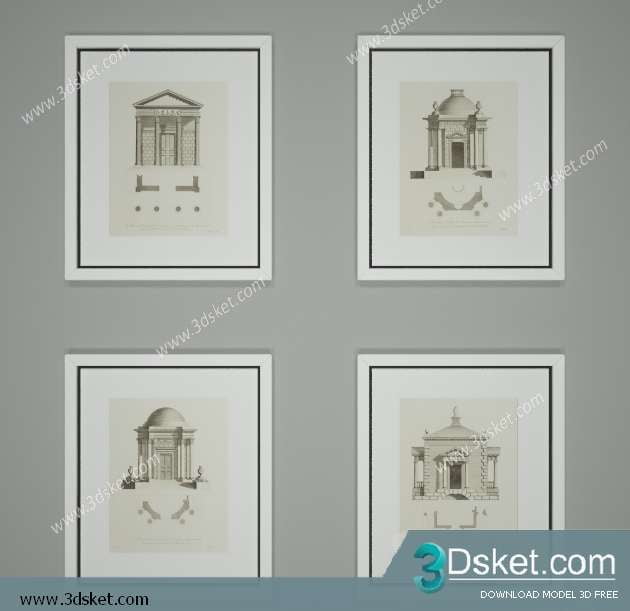 Free Download Frame 3D Model Tranh 047
