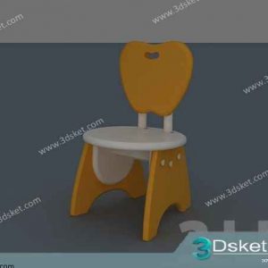 Free Download Table Chair Children 3D Model Bàn Ghế 048