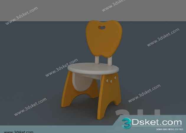 Free Download Table Chair Children 3D Model Bàn Ghế 048