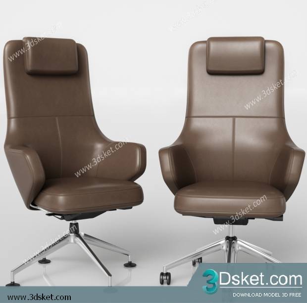 3D Model Office Furniture Free Download Ghế xoay 008