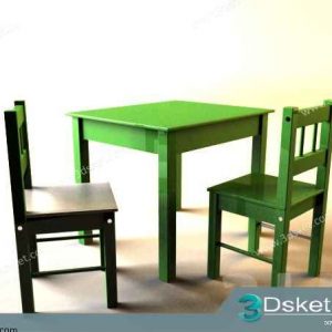 Free Download Table Chair Children 3D Model Bàn Ghế 049