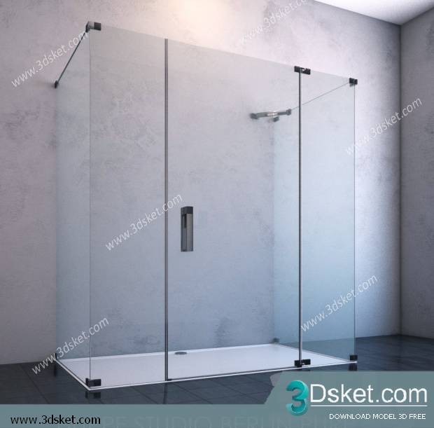Free Download Shower 3D Model Tắm Đứng 013