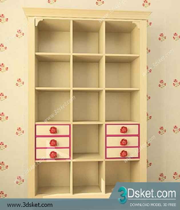 Free Download Child Wardrobe 3D Model Tủ quần áo 039