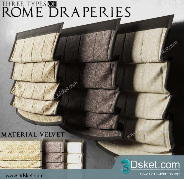 Free Download Curtain 3D Model Rèm 004