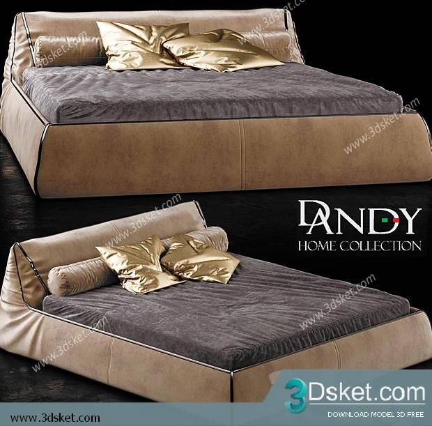 3D Model Bed Free Download Giường 019