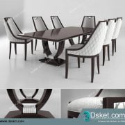 3D Model Table Chair Free Download Bàn ghế 005