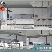 Free Download Kitchen 3D Model Nhà bếp 046