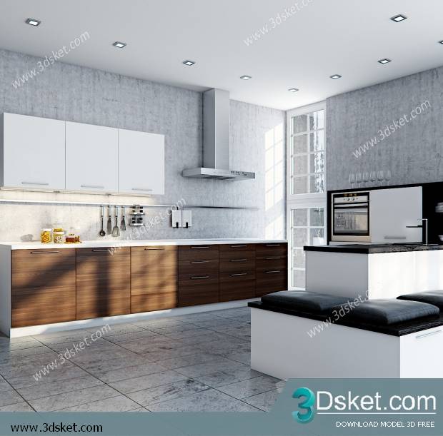 Free Download Kitchen 3D Model Nhà bếp 047