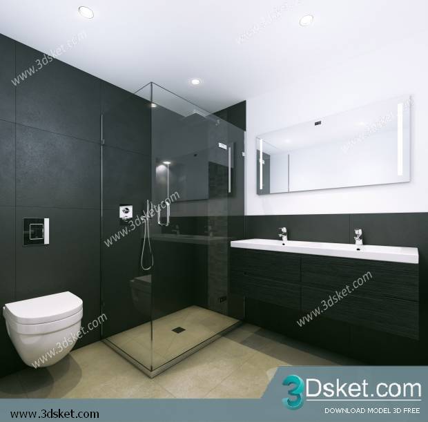 Free Download Bathroom Furniture 3D Model 019