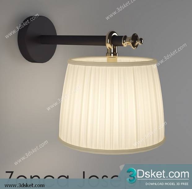 Free Download Wall Light 3D Model Đèn Tường 028