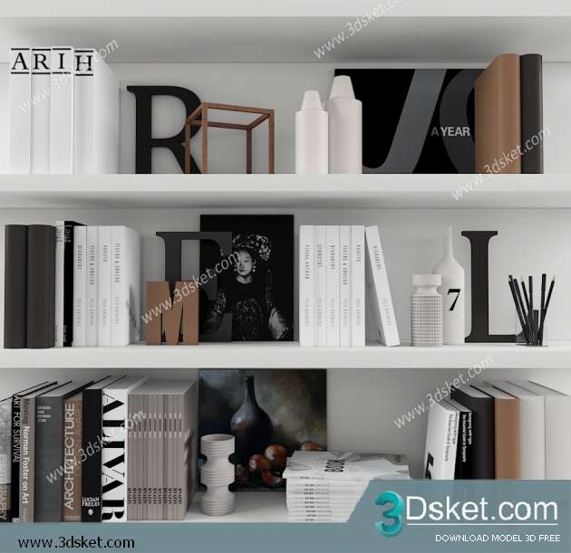 Free Download Books 3D Model 017 Sách