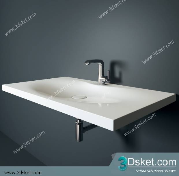 Free Download Wash Basin 3D Model Chậu Rửa Mặt 012