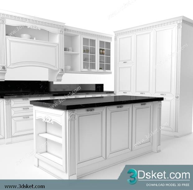 Free Download Kitchen 3D Model Nhà bếp 048