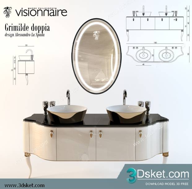 Free Download Bathroom Furniture 3D Model 020
