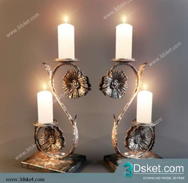 Free Download Decorative set 3D Model Bộ Trang Trí 044