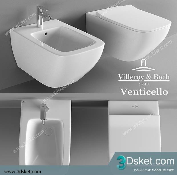 Free Download Toilet Bidet 3D Model 024