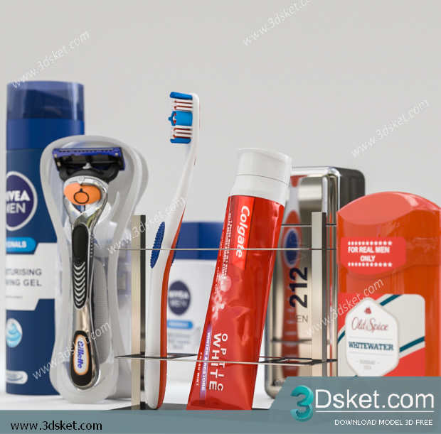 Free Download Bathroom Accessories 3D Model Đồ dùng 047