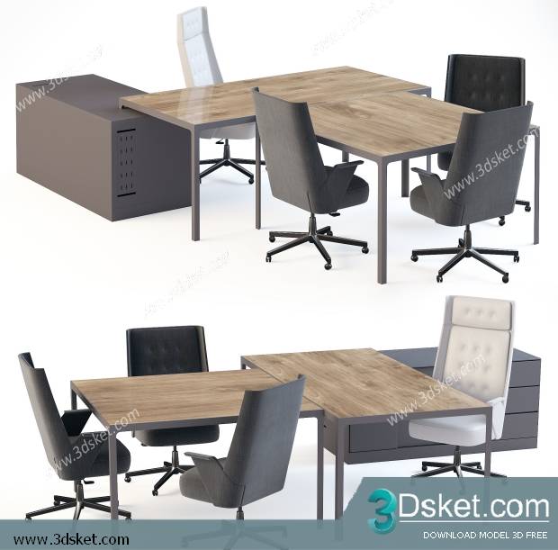 3D Model Office Furniture Free Download 012