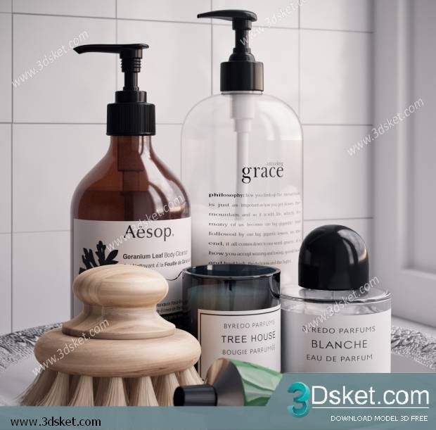 Free Download Bathroom Accessories 3D Model Đồ dùng 048