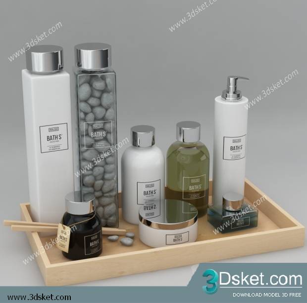 Free Download Bathroom Accessories 3D Model Đồ dùng 049