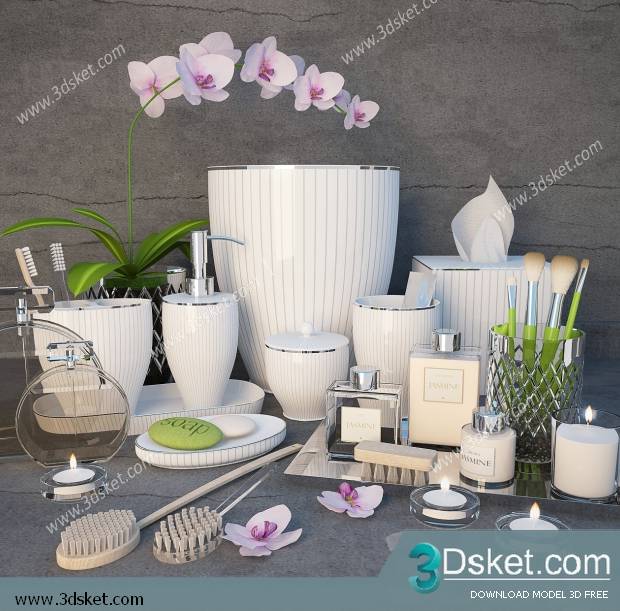 Free Download Bathroom Accessories 3D Model Đồ dùng 050