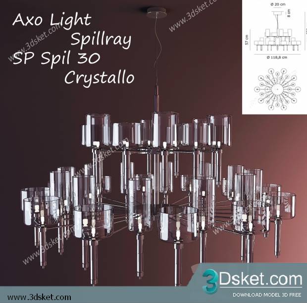 Free Download Ceiling Light 3D Model Đèn Trần 045