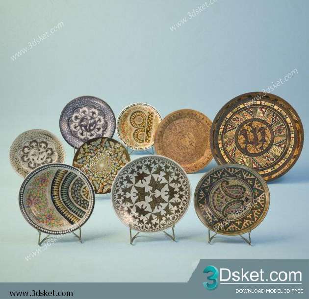 Free Download Decorative set 3D Model Bộ Trang Trí 045