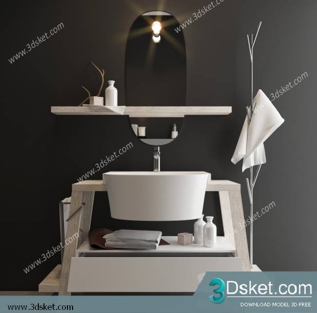 Free Download Bathroom Furniture 3D Model 022