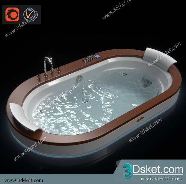 Free Download Bathtub 3D Model Bồn Tắm 017