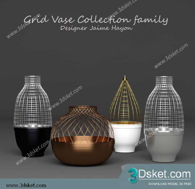 Free Download Decorative set 3D Model Bộ Trang Trí 049