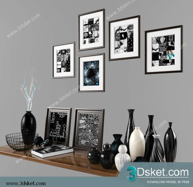 Free Download Decorative set 3D Model Bộ Trang Trí 050