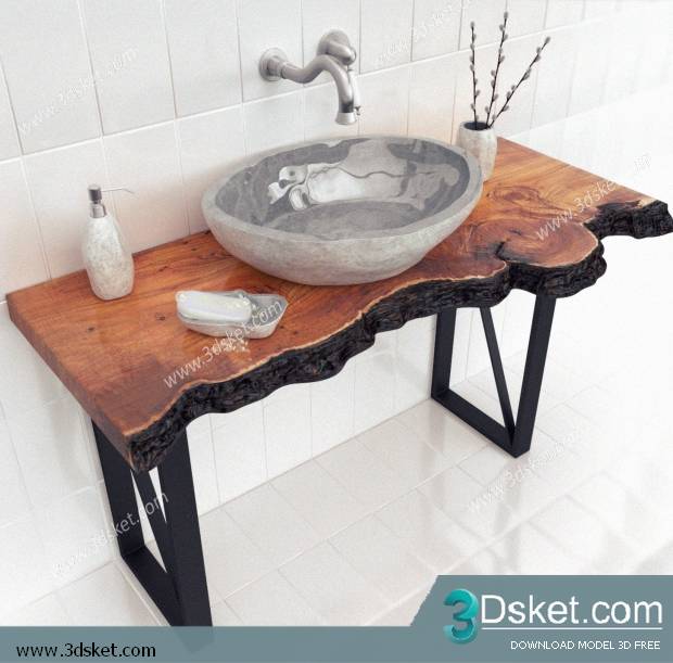 Free Download Bathroom Furniture 3D Model 024