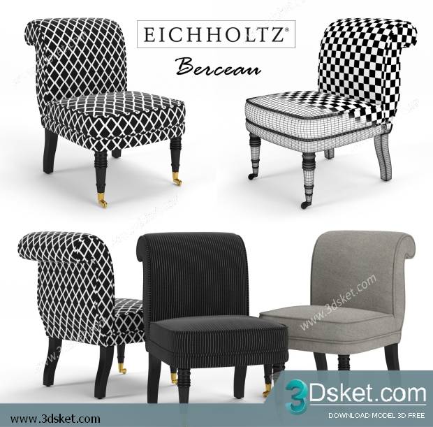 3D Model Arm Chair Free Download 007