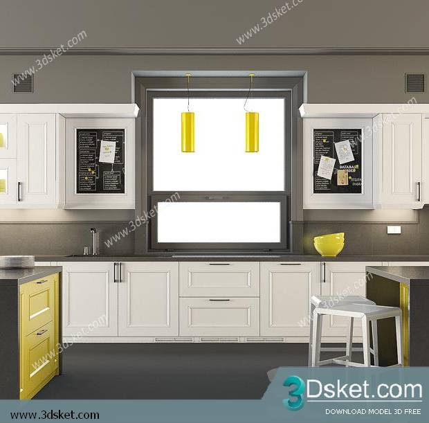 Free Download Kitchen 3D Model Nhà bếp 006