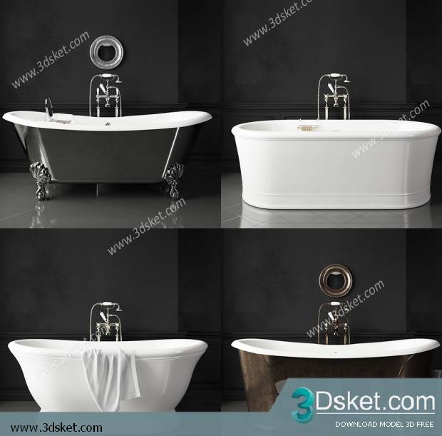 Free Download Bathtub 3D Model Bồn Tắm 019
