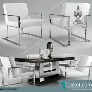 3D Model Table Chair Free Download Bàn ghế 031