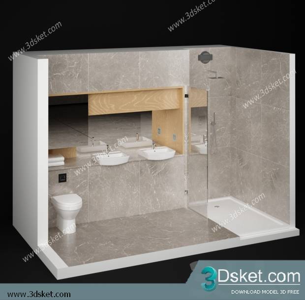 Free Download Bathroom Furniture 3D Model 025