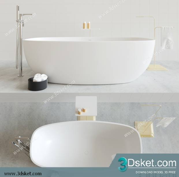Free Download Bathtub 3D Model Bồn Tắm 020