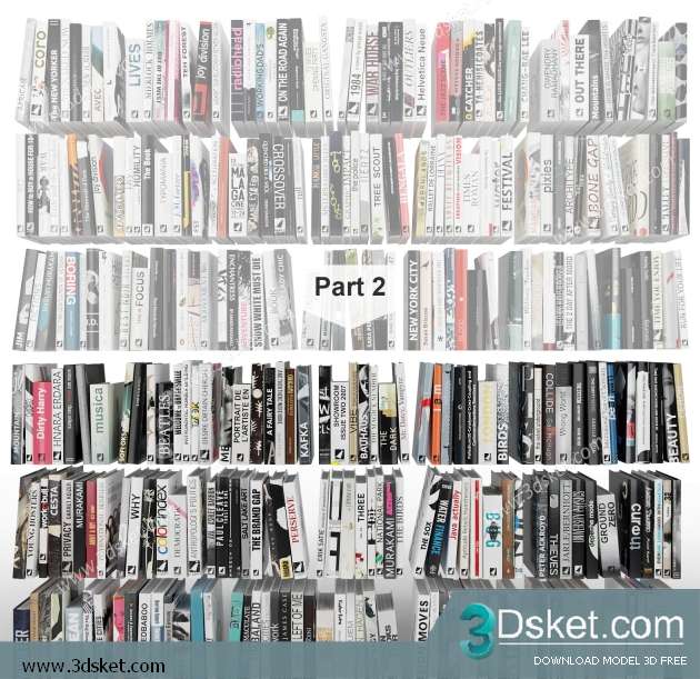 Free Download Books 3D Model 019 Sách