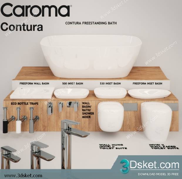 Free Download Wash Basin 3D Model Chậu Rửa Mặt 015