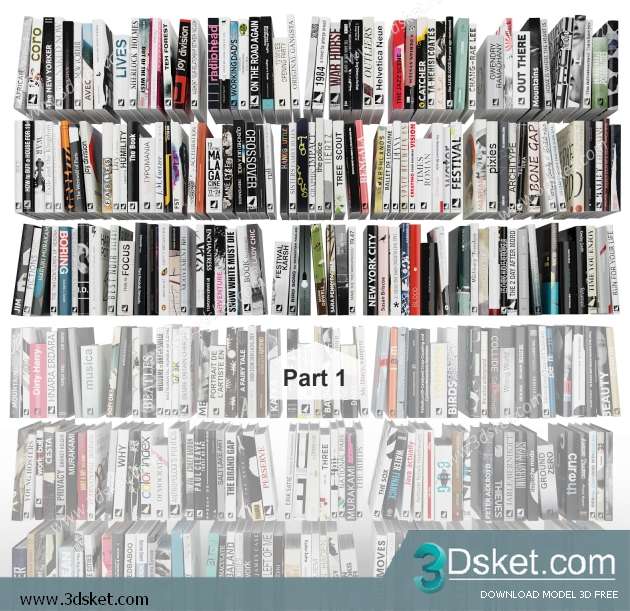 Free Download Books 3D Model 020 Sách