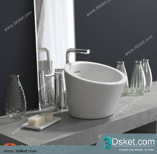 Free Download Wash Basin 3D Model Chậu Rửa Mặt 016