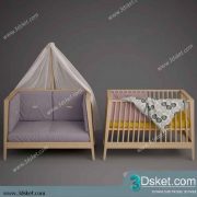 Free Download Child Bed 3D Model Giường cho trẻ 009