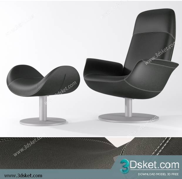 3D Model Arm Chair Free Download 069