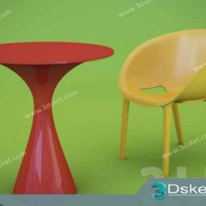 Free Download Table Chair Children 3D Model Bàn Ghế 021