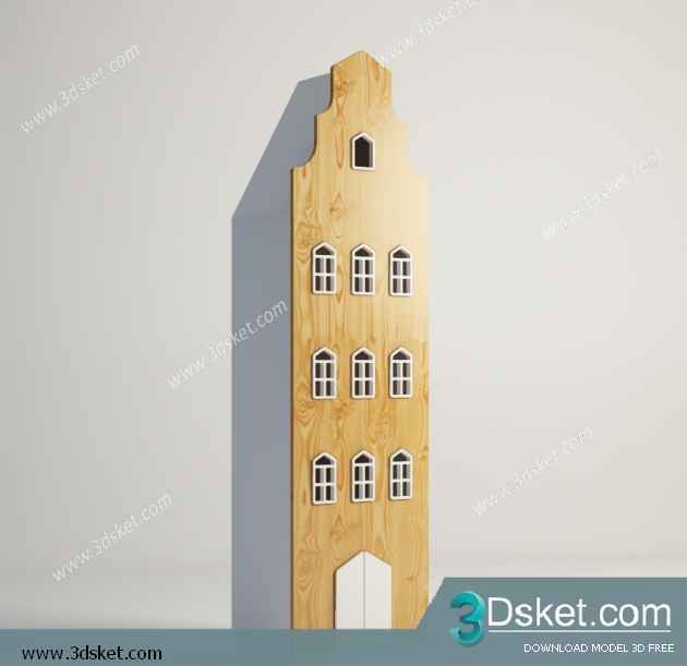 Free Download Child Wardrobe 3D Model Tủ quần áo 050