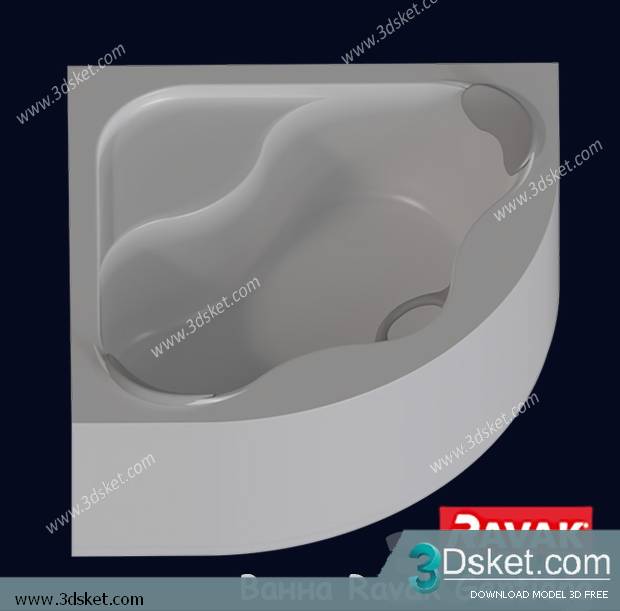 Free Download Bathtub 3D Model Bồn Tắm 021