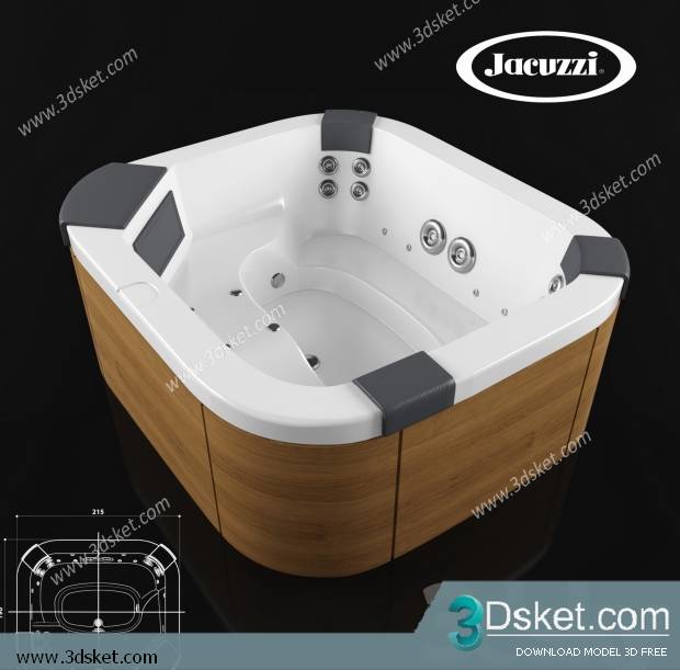 Free Download Bathtub 3D Model Bồn Tắm 001