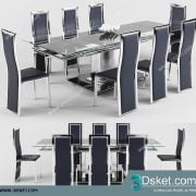 3D Model Table Chair Free Download Bàn ghế 007