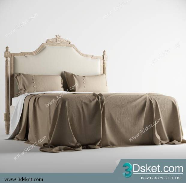 3D Model Bed Free Download Giường 021